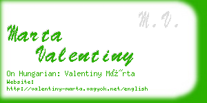 marta valentiny business card